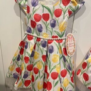 American Princess Red, Yellow, and Purple Tulip Dress